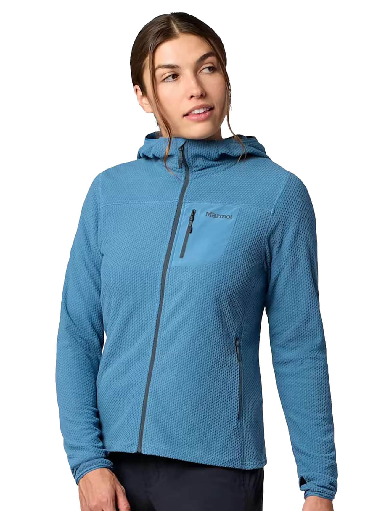 Marmot Women's Air Fleece Hooded Jacket - Blue LG