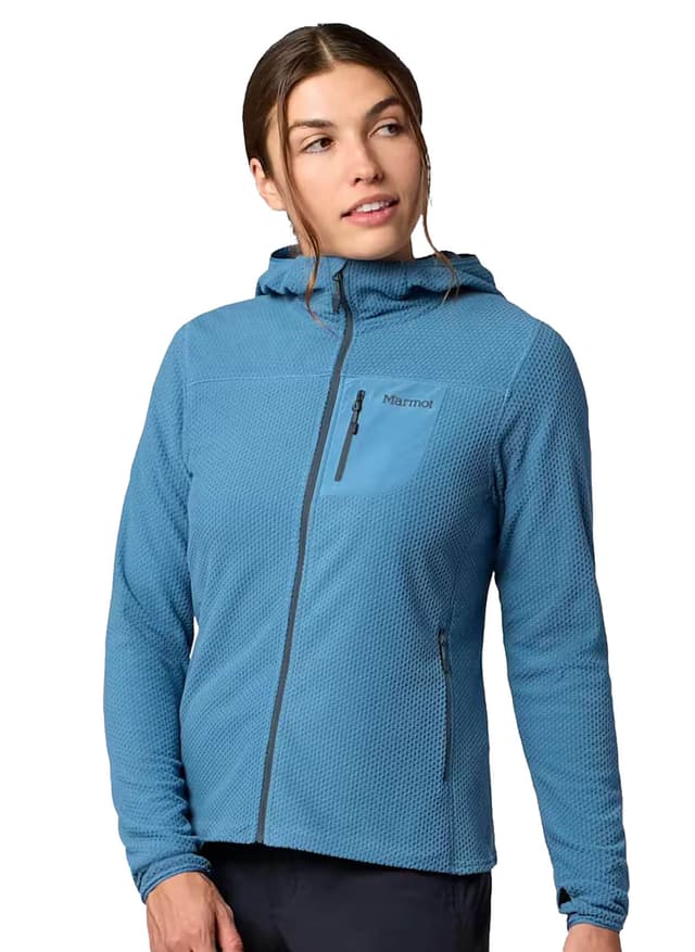 Marmot Women's Air Fleece Hooded Jacket - Blue LG