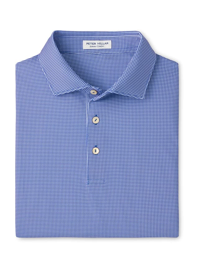 Peter Millar Men's Collegiate Border Performance Jersey Polo - Blue 3XL
