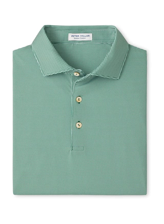 Peter Millar Men's Collegiate Border Performance Jersey Polo - Green 3XL