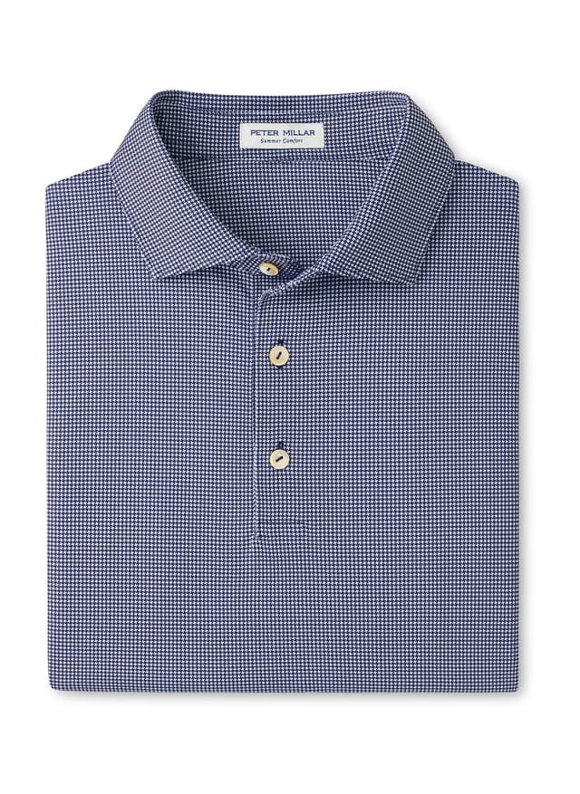 Peter Millar Men's Collegiate Border Performance Jersey Polo - Navy 3XL