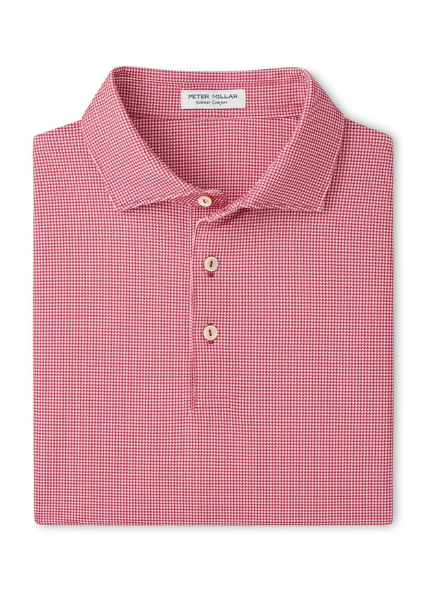 Peter Millar Men's Collegiate Border Performance Jersey Polo - Red 3 (RED3) 3XL