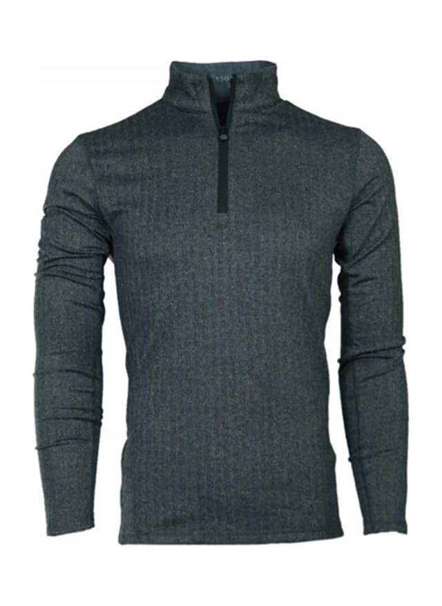 Greyson Men's Herringbone Tate Quarter-Zip - Dark Grey 3XL