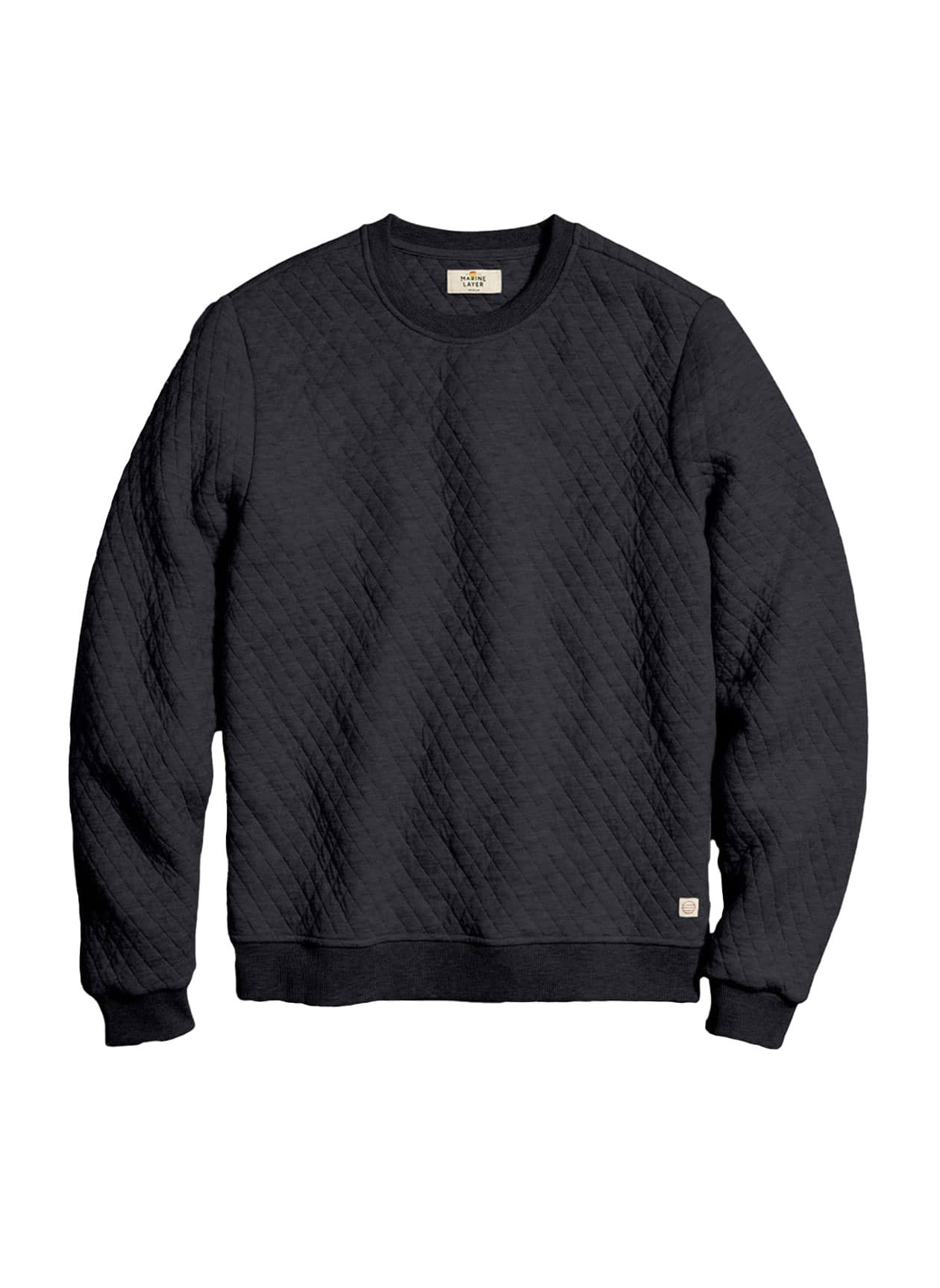 Marine Layer Men's Corbet Quilted Crewneck Sweatshirt - Dark Grey 3XL