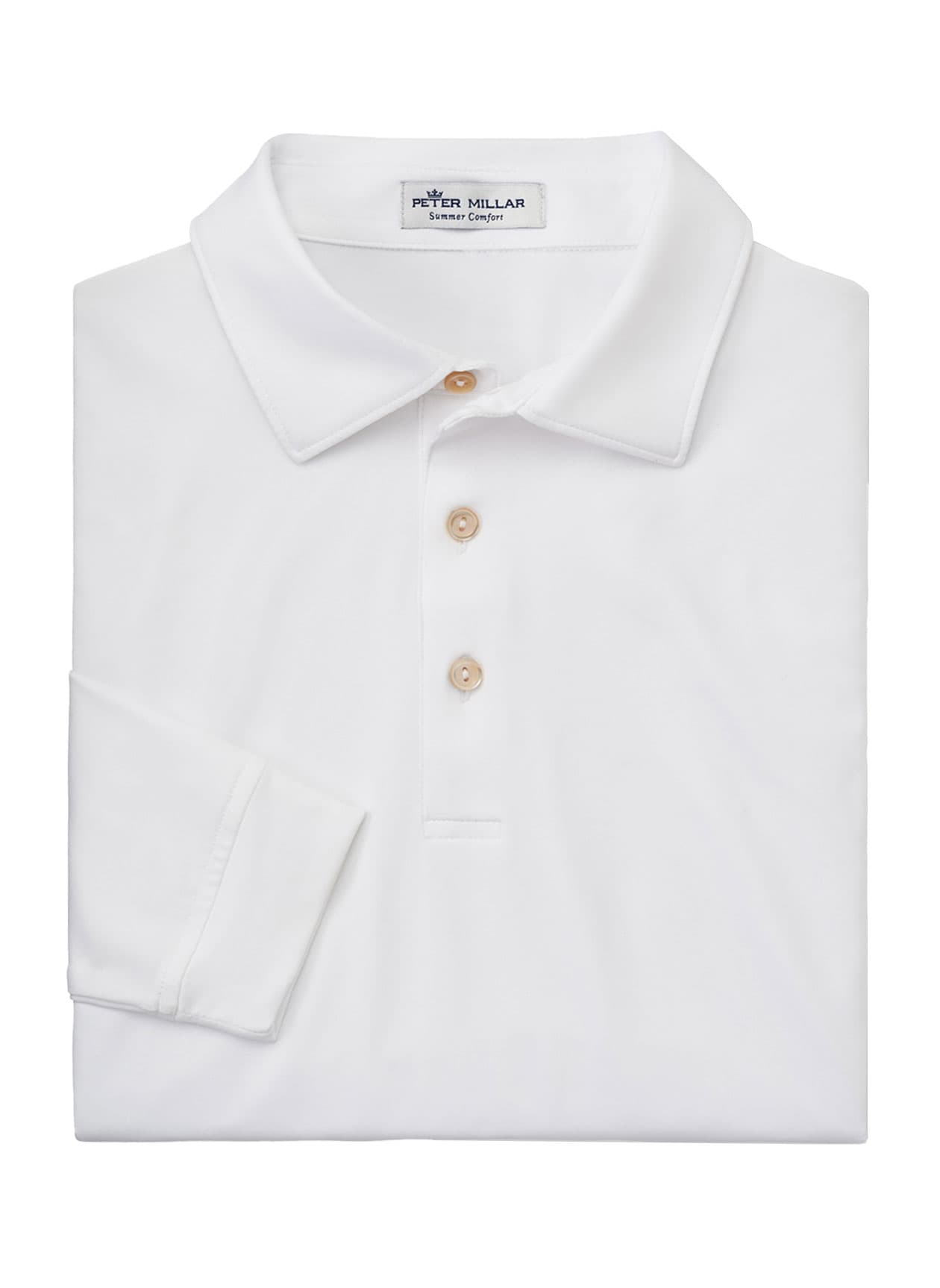 Peter Millar Men's Solid Performance Long-Sleeve Jersey Polo