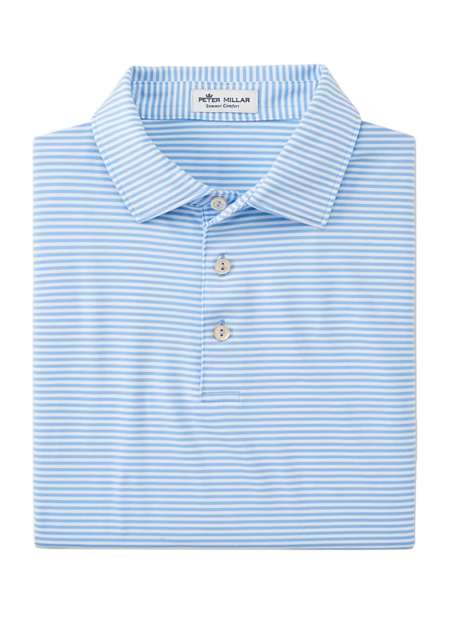 Peter Millar Men's Hales Performance Polo - Cottage Blue (CBL) 3XL