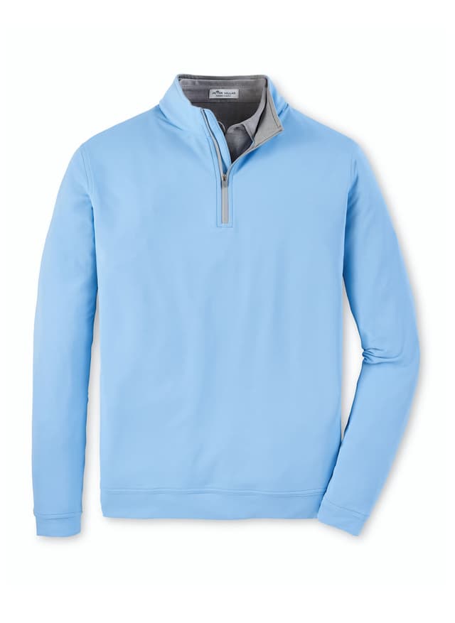 Peter Millar Men's Perth Performance Quarter-Zip - Cyan 3XL
