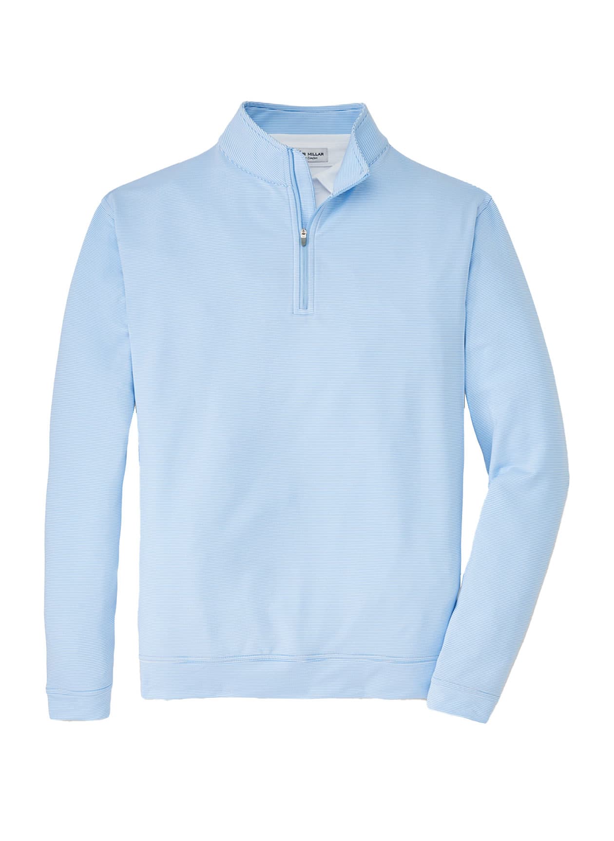 Peter Millar Men's Perth Sugar Stripe Quarter-Zip - Cottage Blue / White (CBL) 3XL