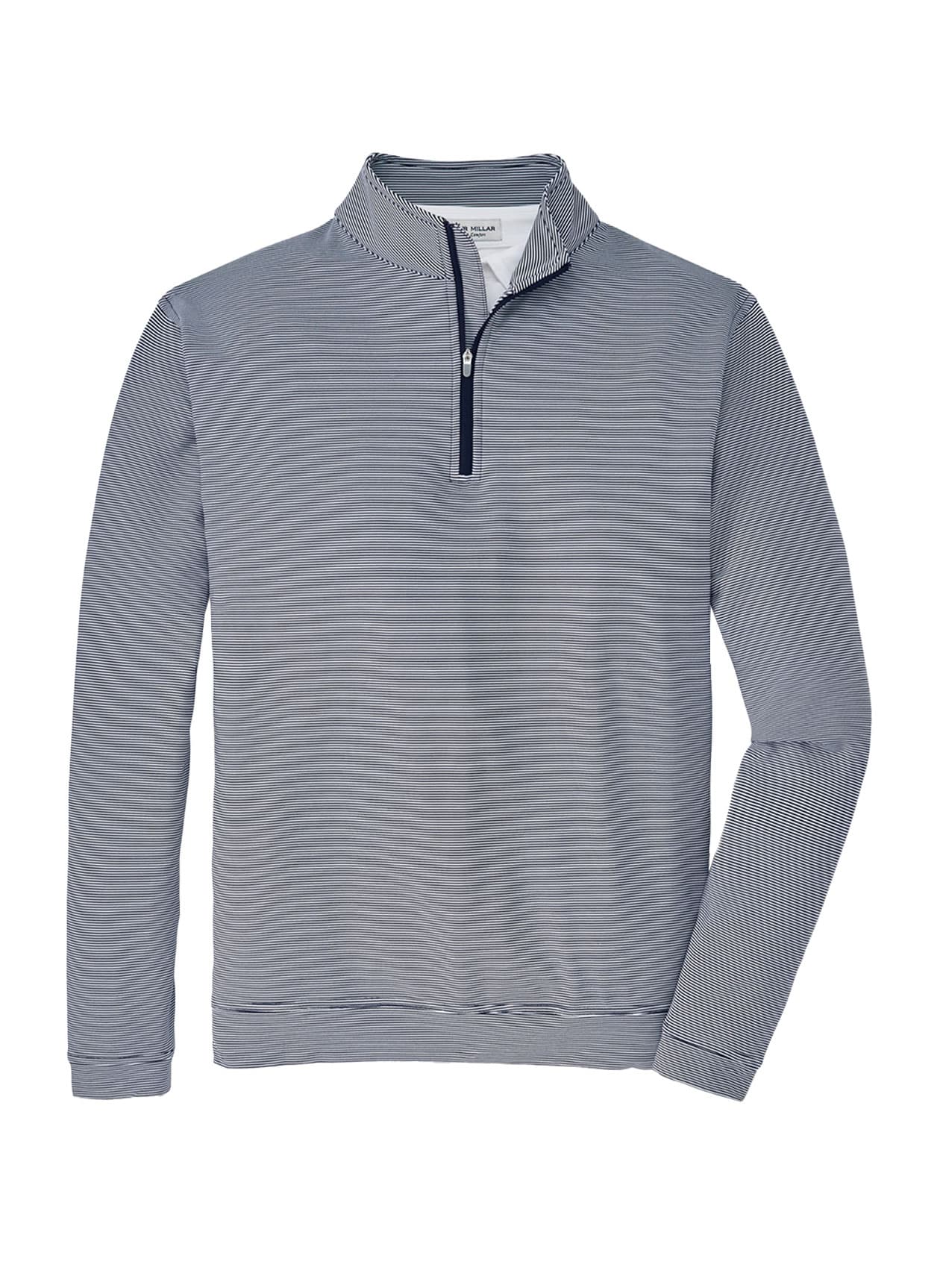Peter Millar Men's Perth Sugar Stripe Quarter-Zip - Navy / White (NVW) 3XL