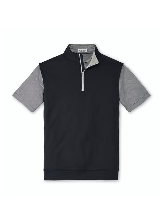 Peter Millar Men's Galway Performance Quarter-Zip Vest - Black 3XL