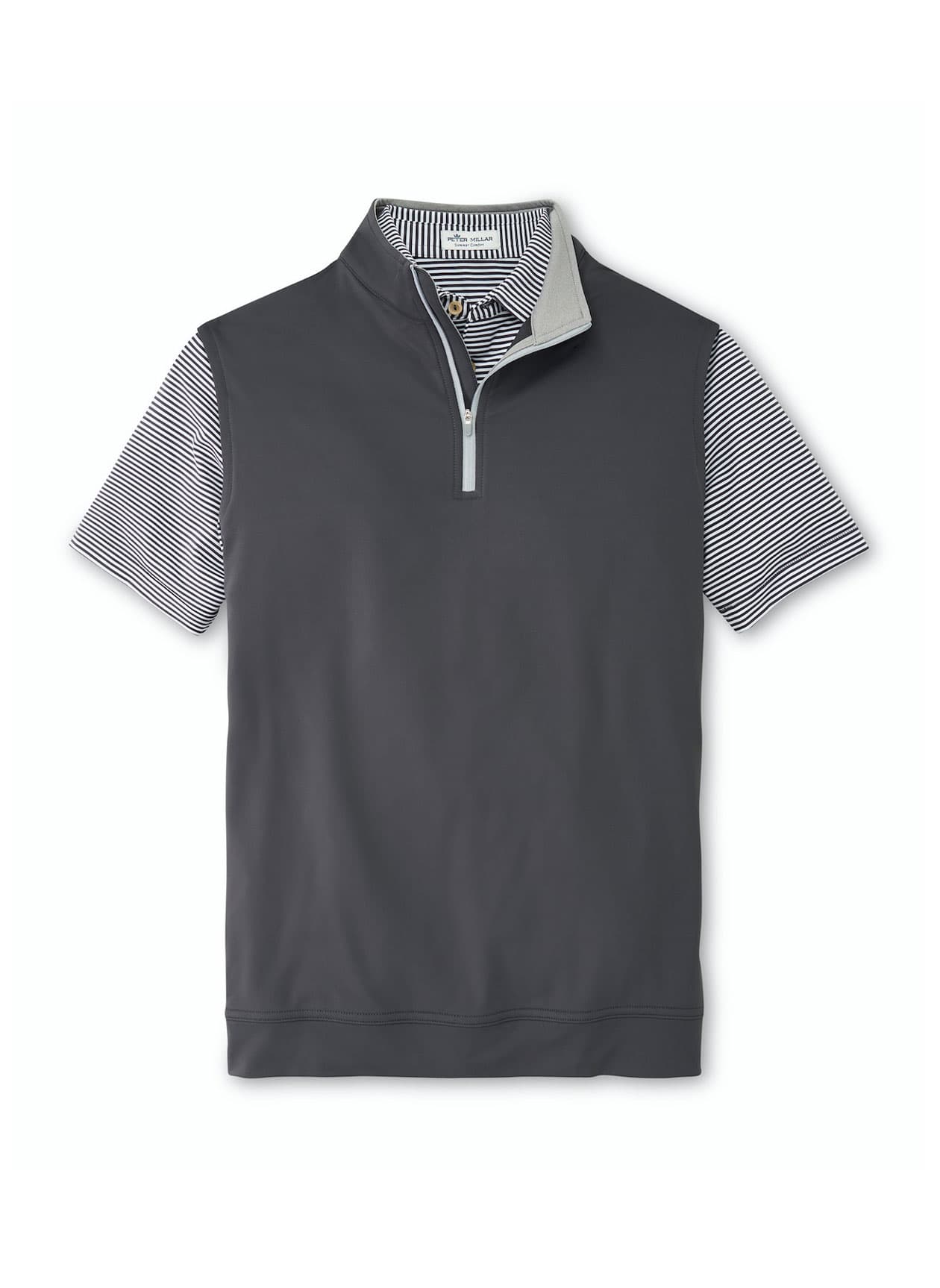 Peter Millar Men's Galway Performance Quarter-Zip Vest - Dark Grey 3XL