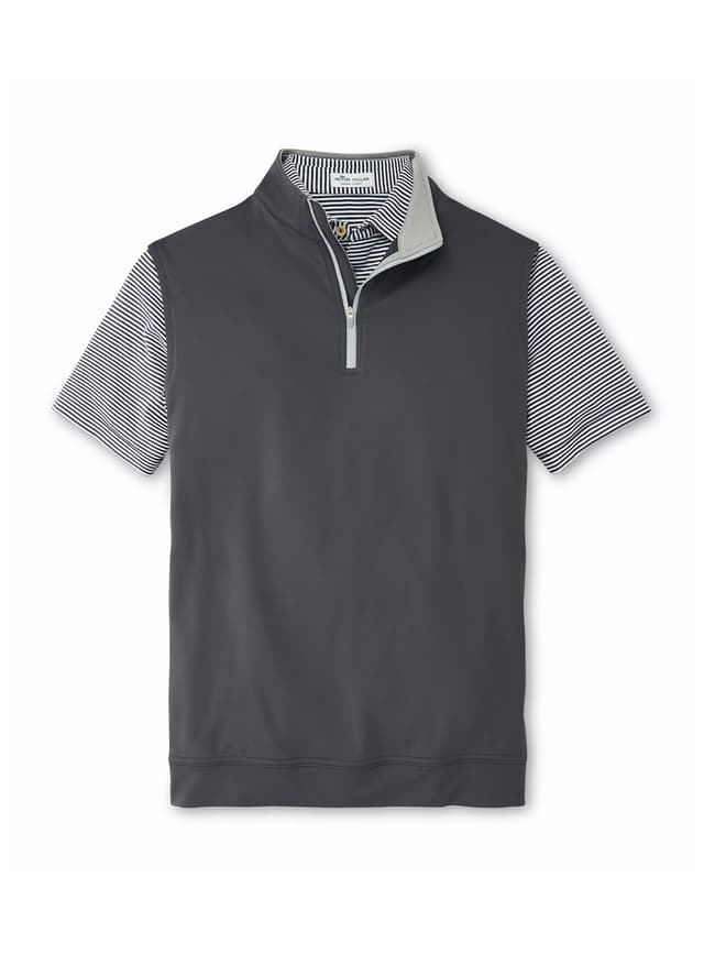 Peter Millar Men's Galway Performance Quarter-Zip Vest - Dark Grey 3XL