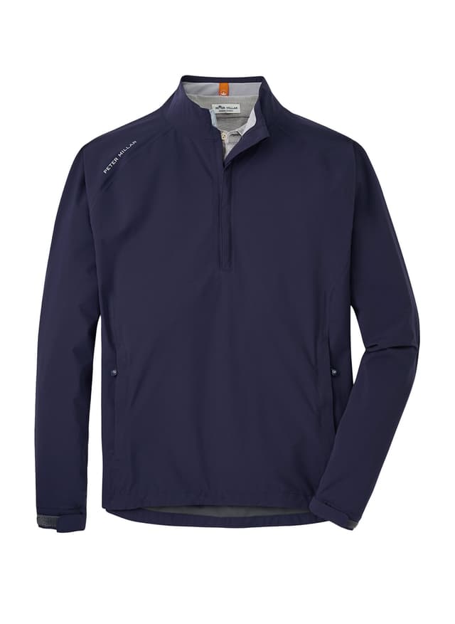 Peter Millar Men's Shield Rain Shell Half-Zip Jacket - Navy 3XL