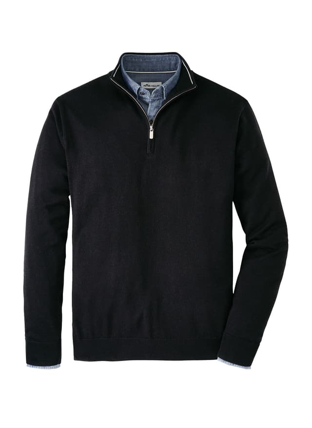 Peter Millar Men's Autumn Crest Quarter-Zip - Black 3XL