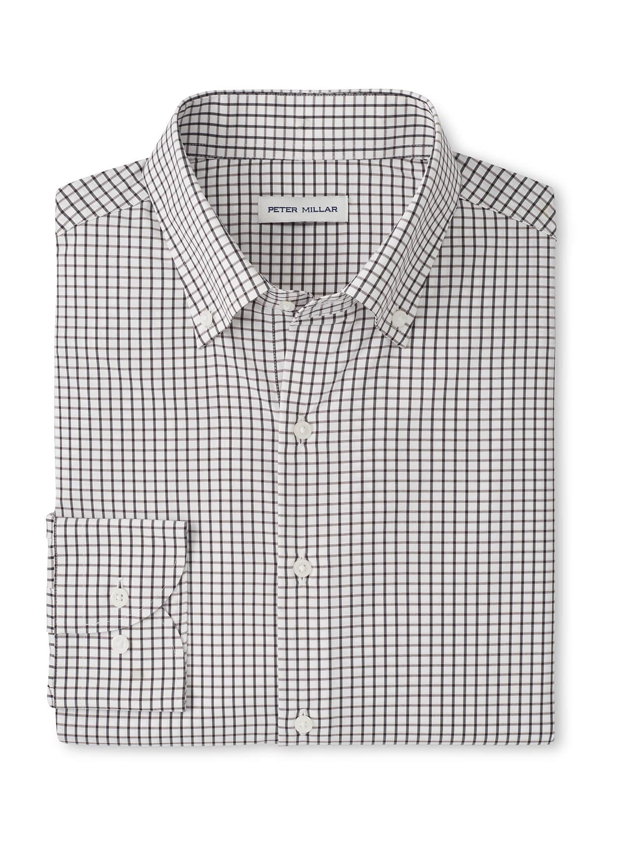 Peter Millar Men's Hanford Performance Twill Sport Shirt FW25 - Black 3XL