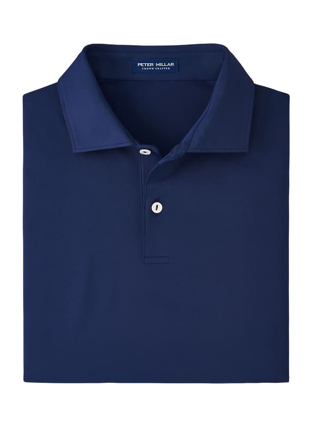 Peter Millar Men's Performance Solid Jersey Polo - Navy 3XL