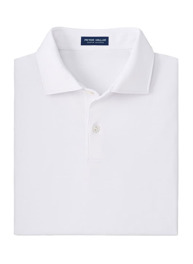 Peter Millar Men's Performance Solid Jersey Polo - White 3XL