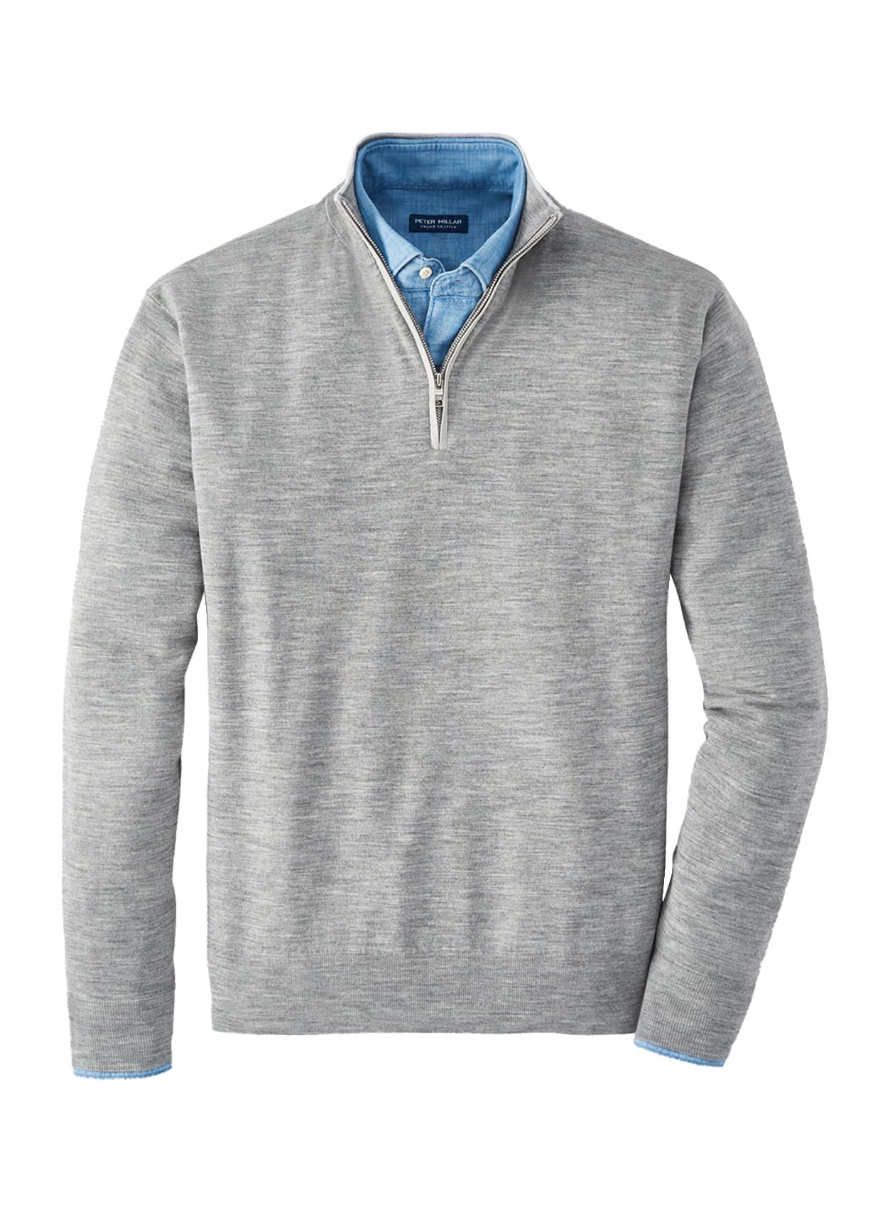 Peter Millar Men's Excursionist Flex Quarter-Zip - Light Grey 3XL