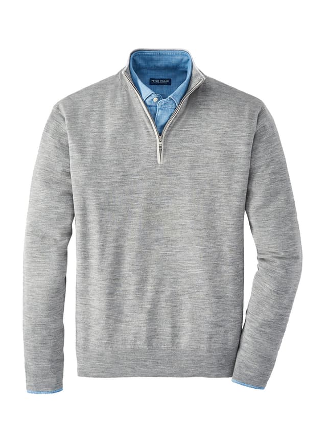 Peter Millar Men's Excursionist Flex Quarter-Zip - Light Grey 3XL