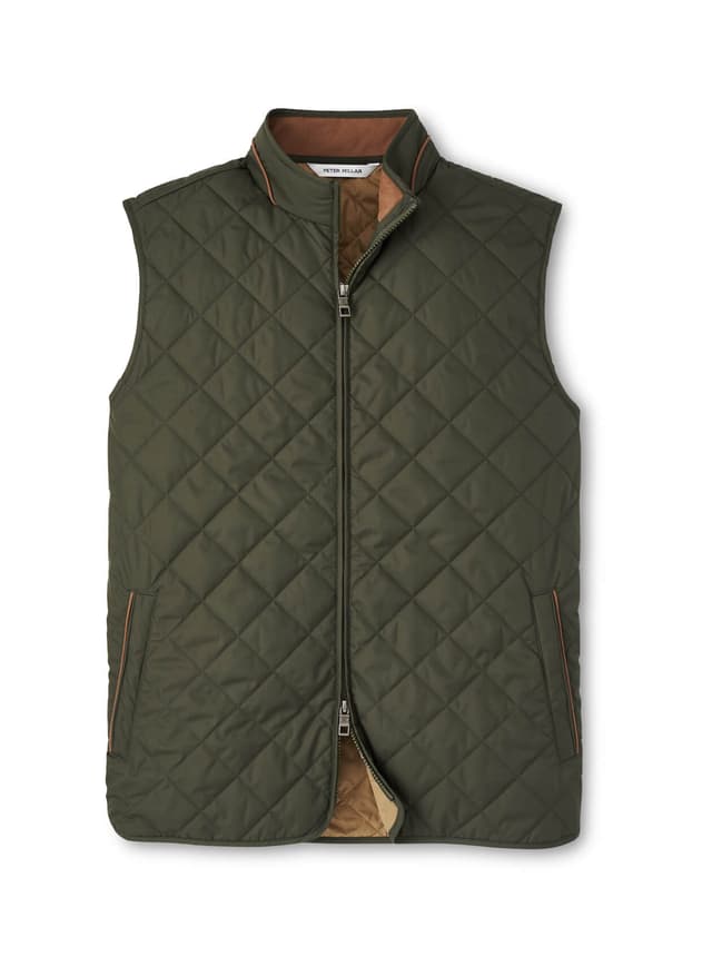 Peter Millar Men's Essex Quilted Vest (Essential) - Green 3XL
