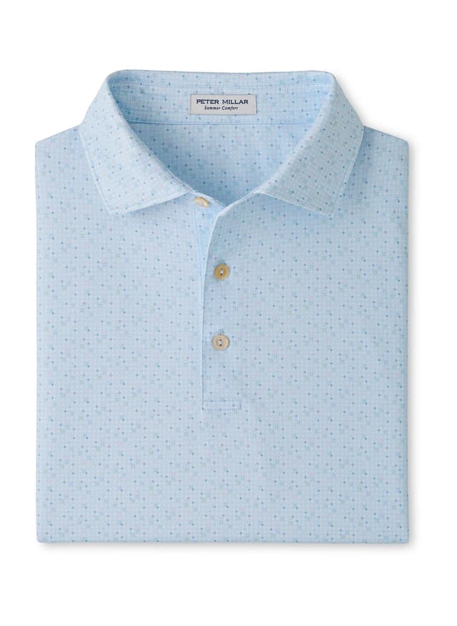 Peter Millar Men's Rivington Performance Jersey Polo - Pale Blue (PLBLU) 3XL