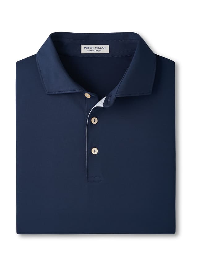 Peter Millar Men's Solid Performance Jersey Polo - F26 - Navy 3XL