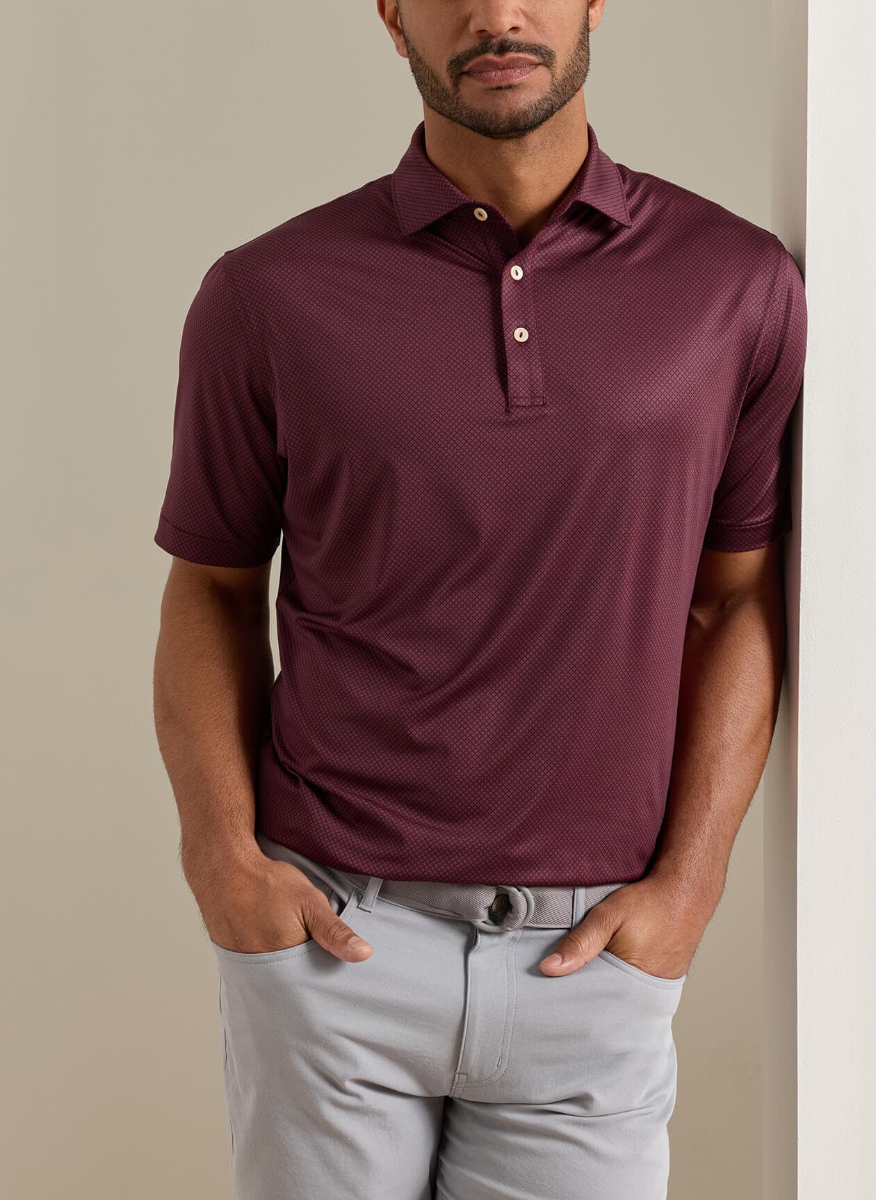 Peter Millar Men's Fulton Performance Jersey Polo - F26 - Red 3XL