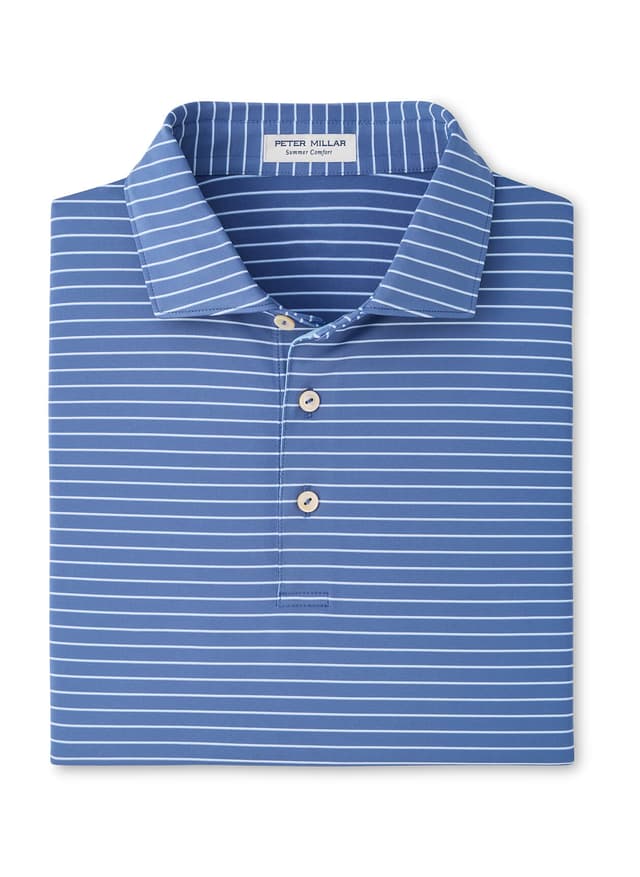 Peter Millar Men's Oaks Performance Jersey Polo - Blue 3XL