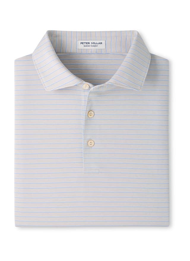 Peter Millar Men's Oaks Performance Jersey Polo - Light Grey 3XL
