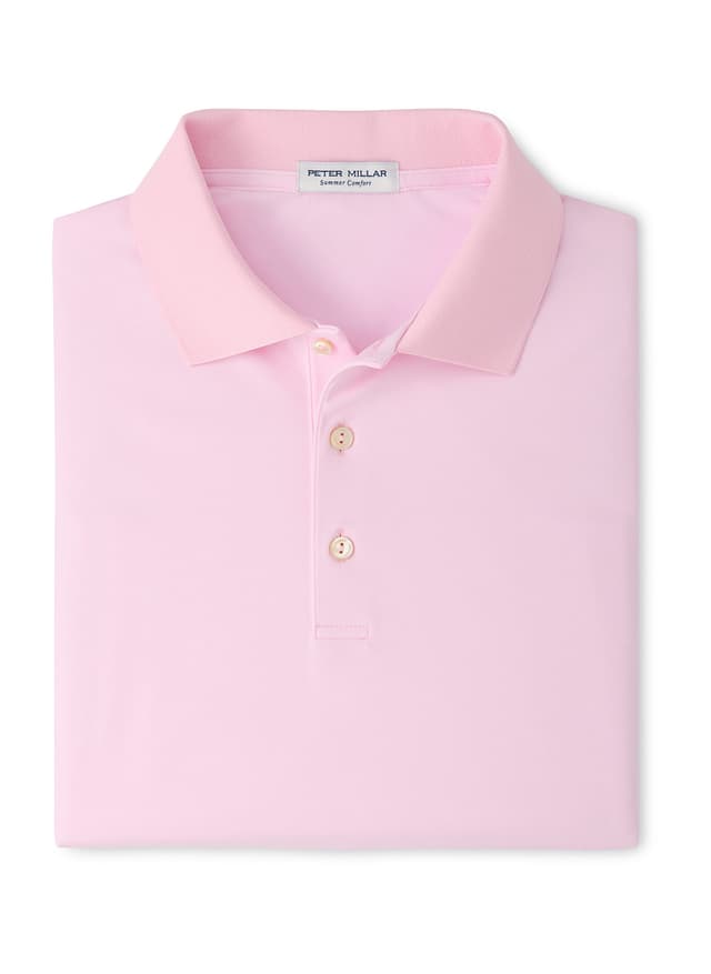 Peter Millar Men's Holden Performance Jersey Polo - F26 - Pink 3XL