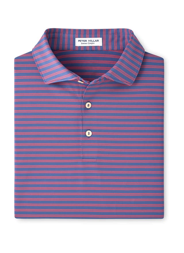 Peter Millar Men's Rawlins Performance Jersey Polo - Blue 3XL