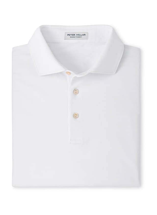 Peter Millar Men's Clark Performance Jersey Polo - F26 - White 3XL