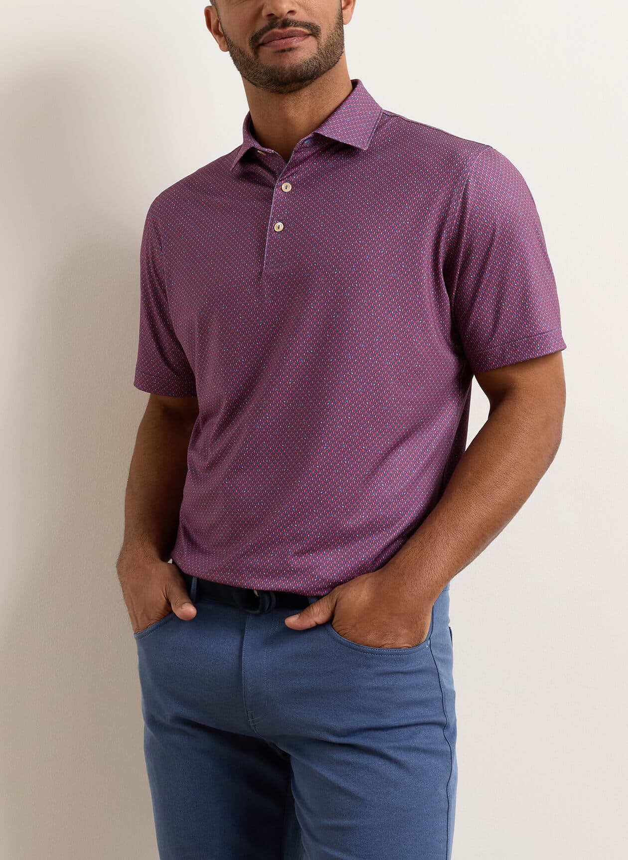 Peter Millar Men's Lobster Boil Performance Jersey Polo - Blue 3XL