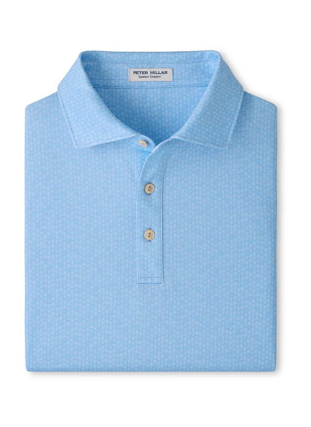 Peter Millar Men's 25th Anniversary Performance Jersey Polo - Cyan 3XL