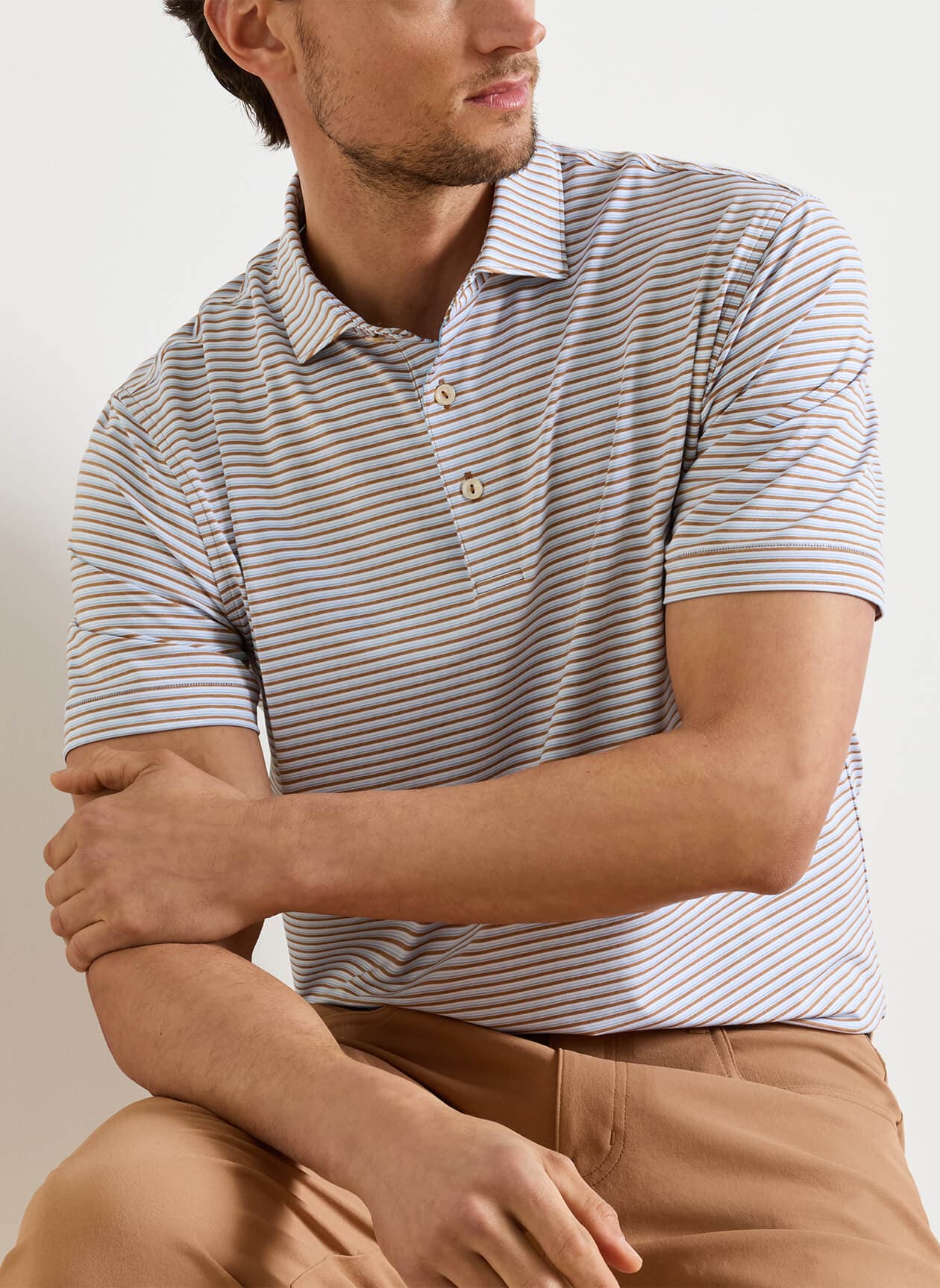 Peter Millar Men's Brooks Performance Jersey Polo - Orange 3XL