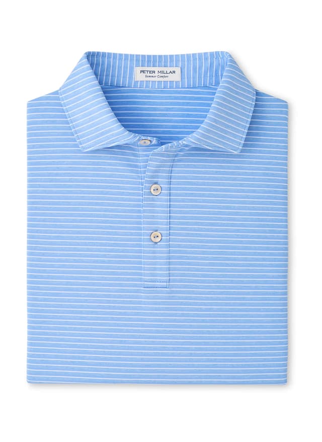 Peter Millar Men's Merion Performance Jersey Polo - F26 - Cyan 3XL