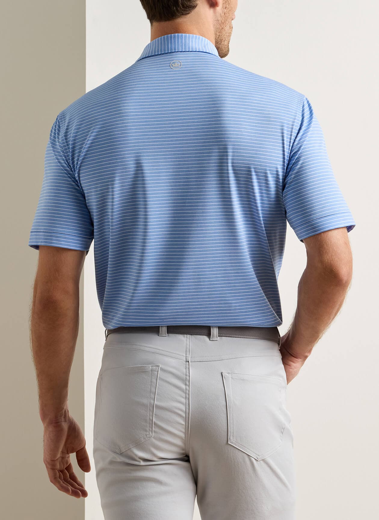 Peter Millar Men's Merion Performance Jersey Polo - F26 - Cyan 3XL