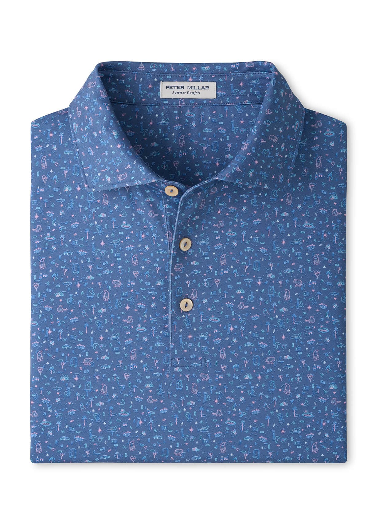 Peter Millar Men's Ridge Performance Jersey Polo - Blue 3XL