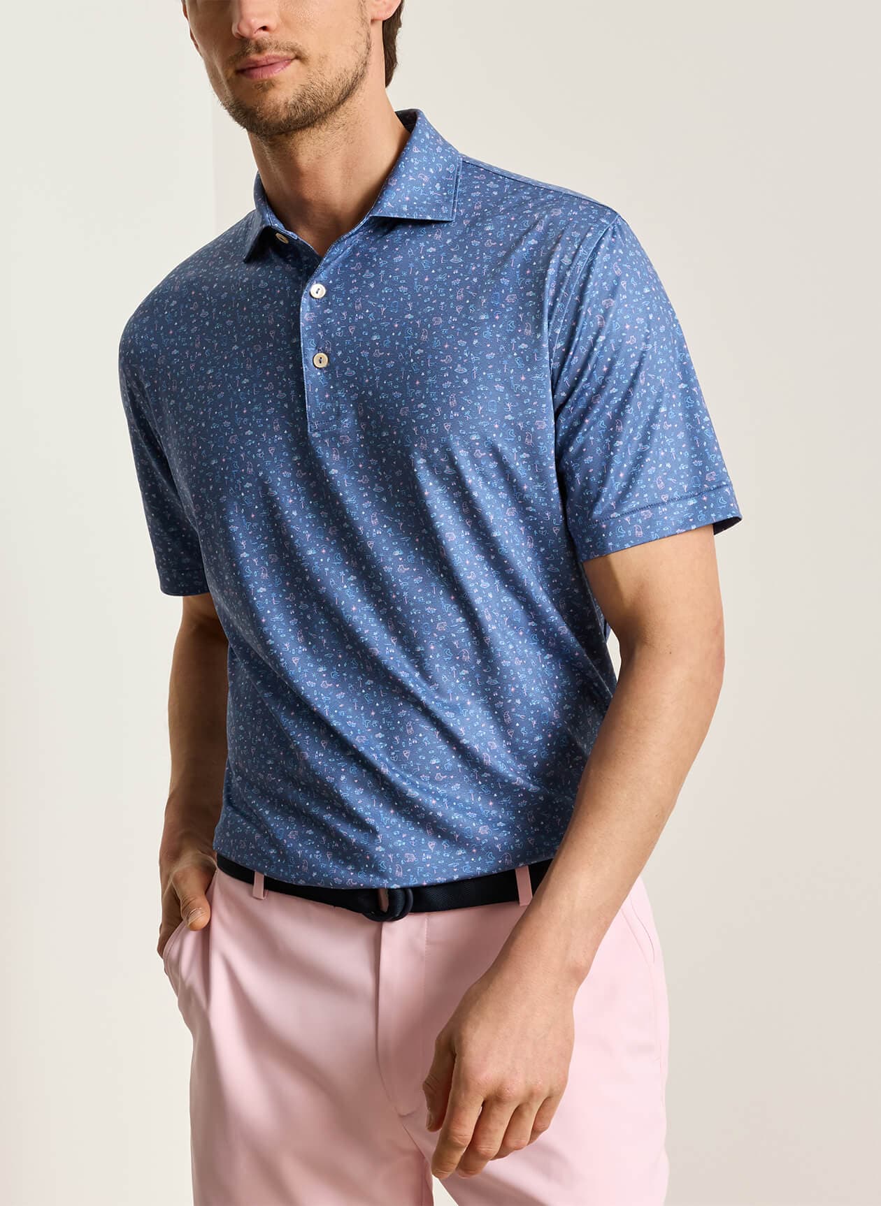 Peter Millar Men's Ridge Performance Jersey Polo - Blue 3XL