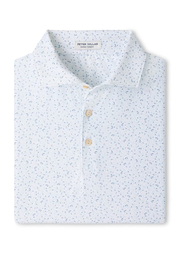 Peter Millar Men's On The Line Performance Jersey Polo - White 3XL