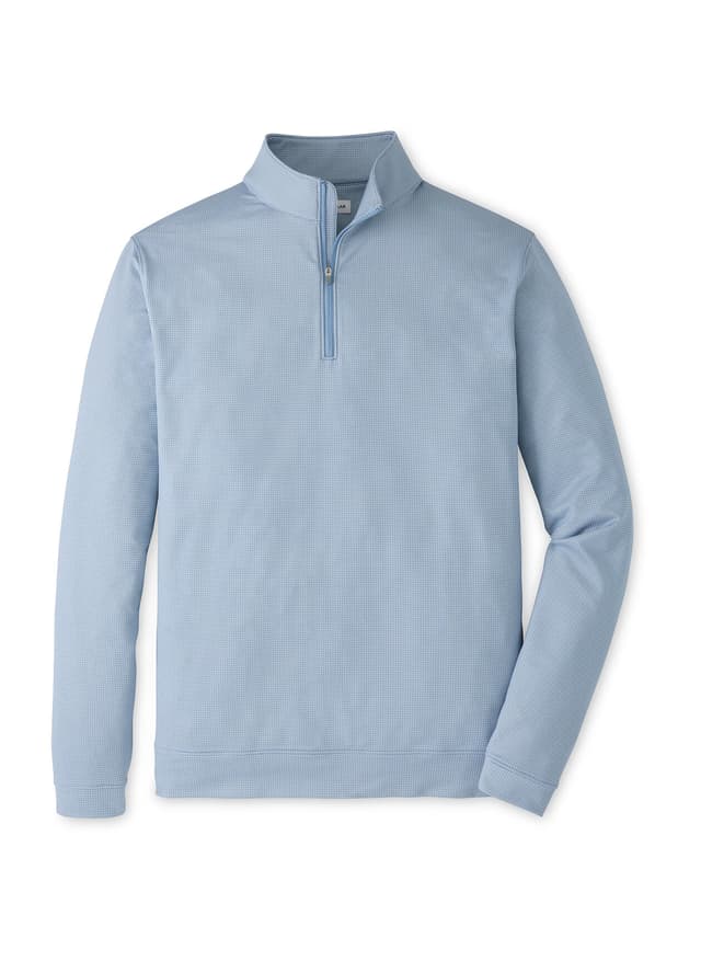 Peter Millar Men's Perth Basketweave Performance Quarter-Zip - F26 - Cyan 3XL