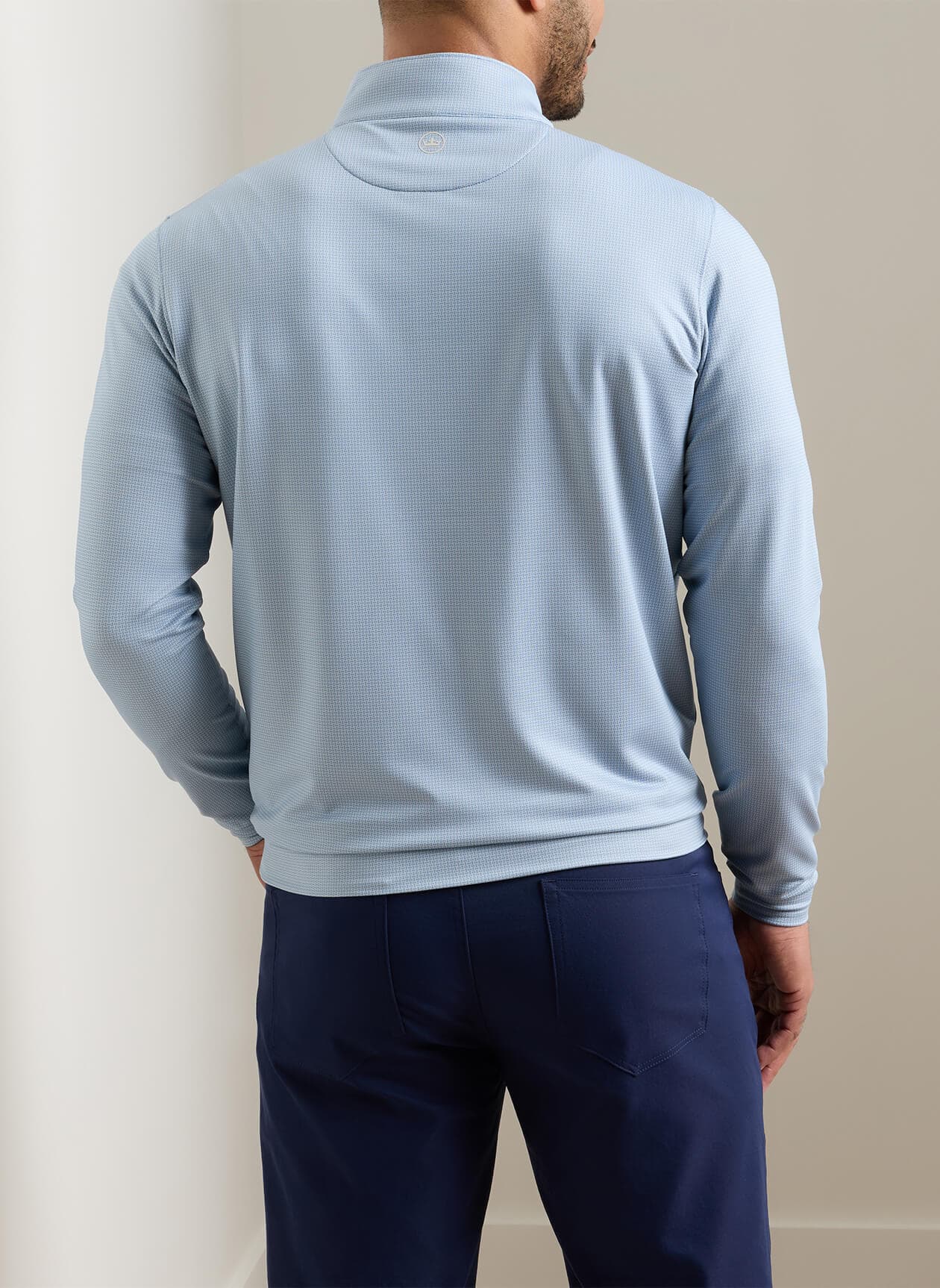 Peter Millar Men's Perth Basketweave Performance Quarter-Zip - F26 - Cyan 3XL