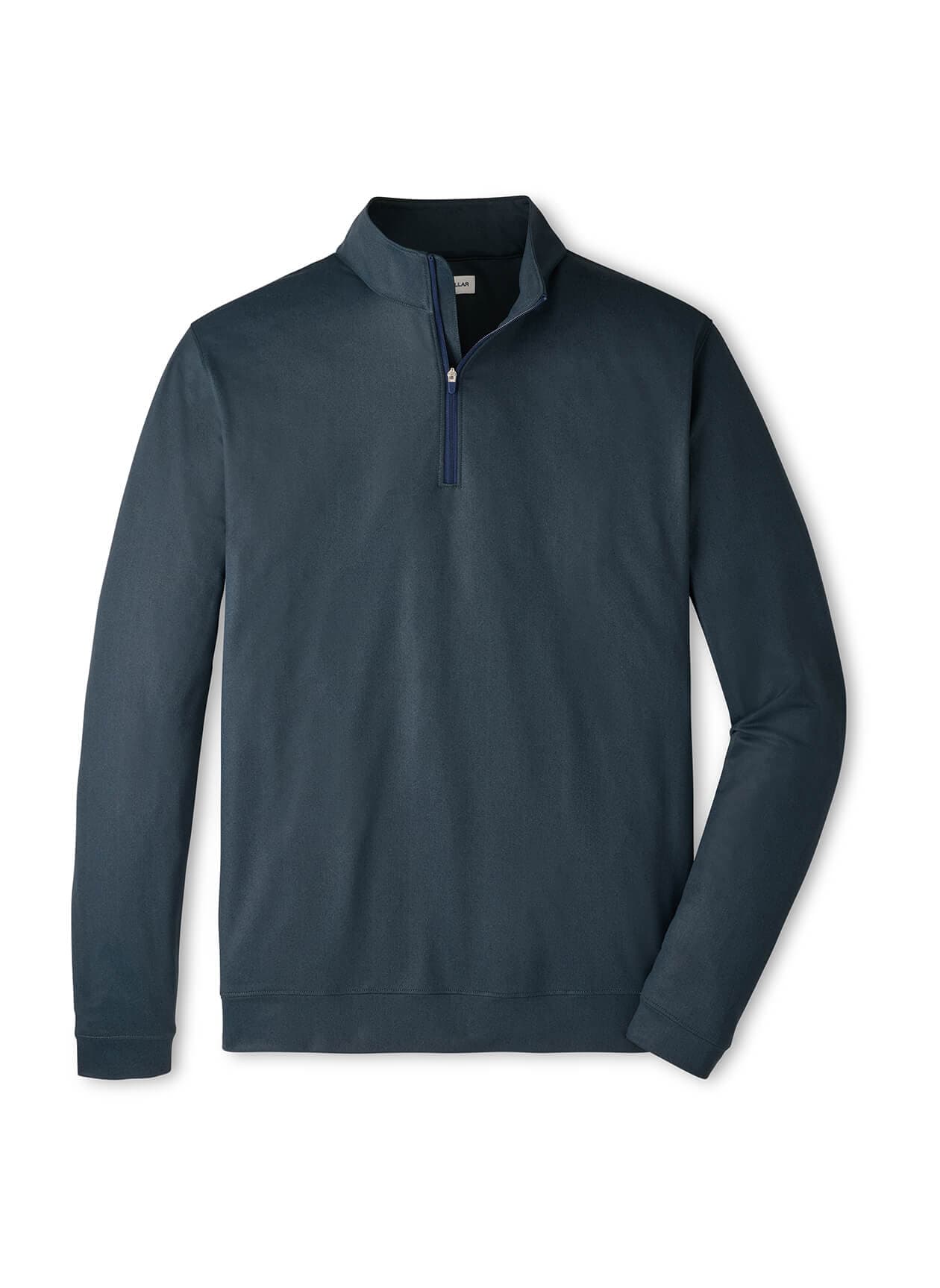 Peter Millar Men's Perth Herringbone Performance Quarter-Zip - Green 3XL