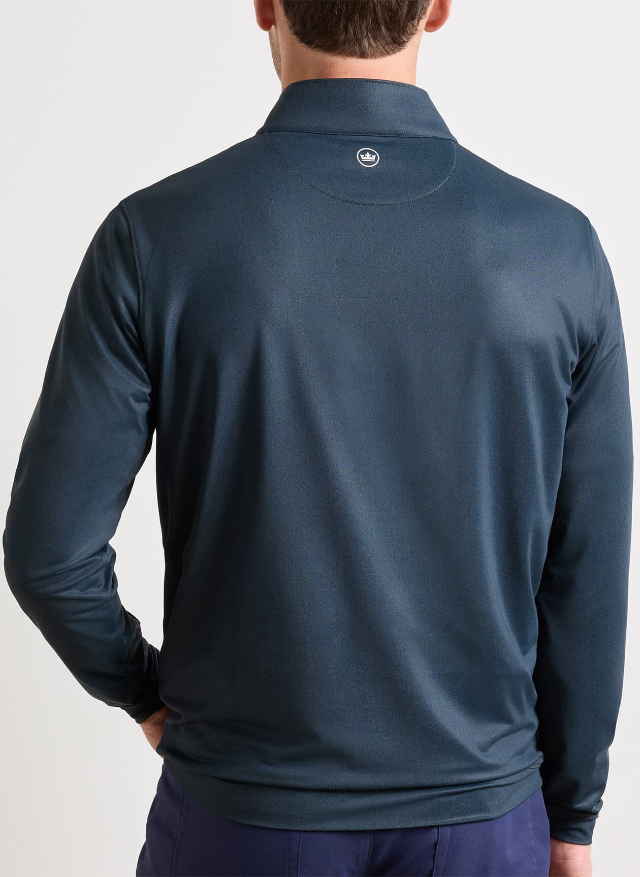 Peter Millar Men's Perth Herringbone Performance Quarter-Zip - Green 3XL