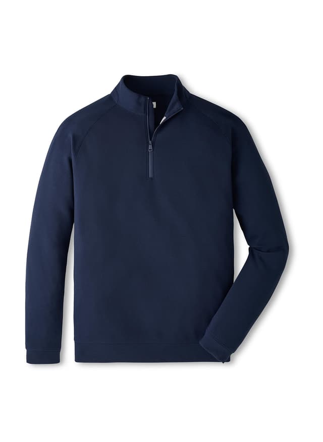Peter Millar Men's Cradle Pique Performance Quarter-Zip - Navy 3XL