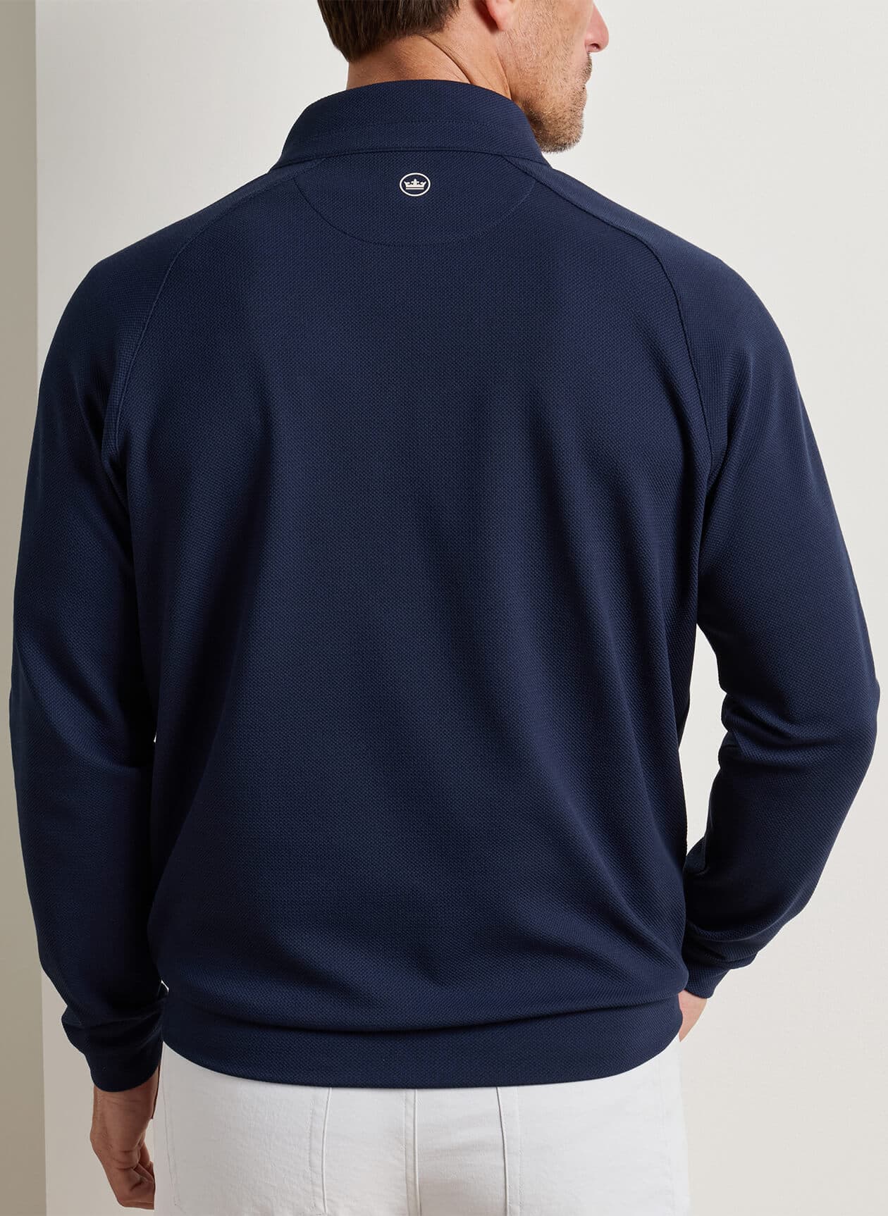 Peter Millar Men's Cradle Pique Performance Quarter-Zip - Navy 3XL