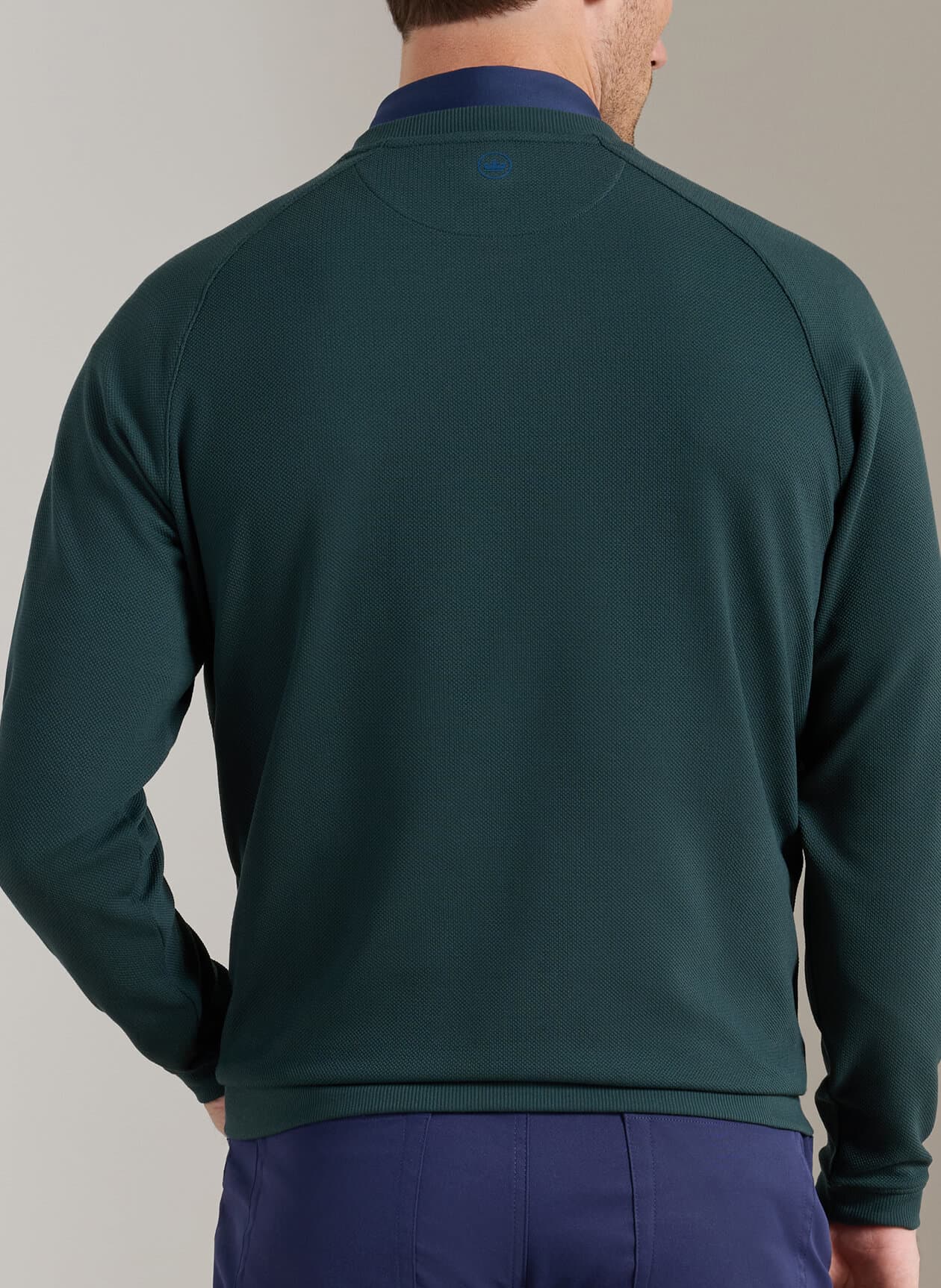 Peter Millar Men's Cradle Pique Performance Crewneck - F26 - Green 3XL