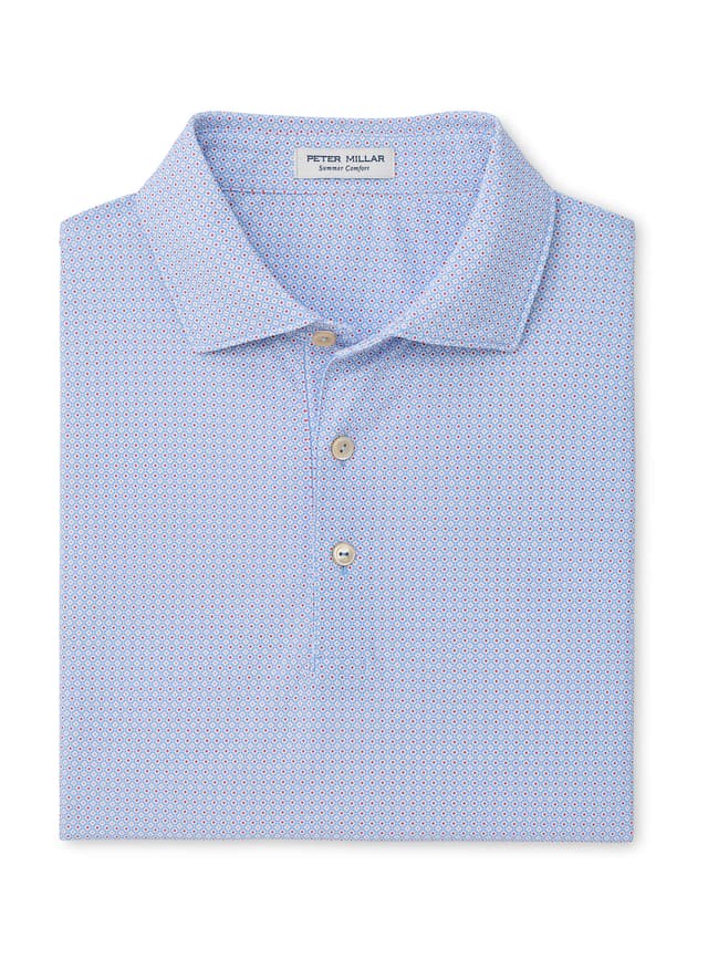 Peter Millar Men's Mosaic Performance Mesh Polo - Estate Blue (EST) 3XL