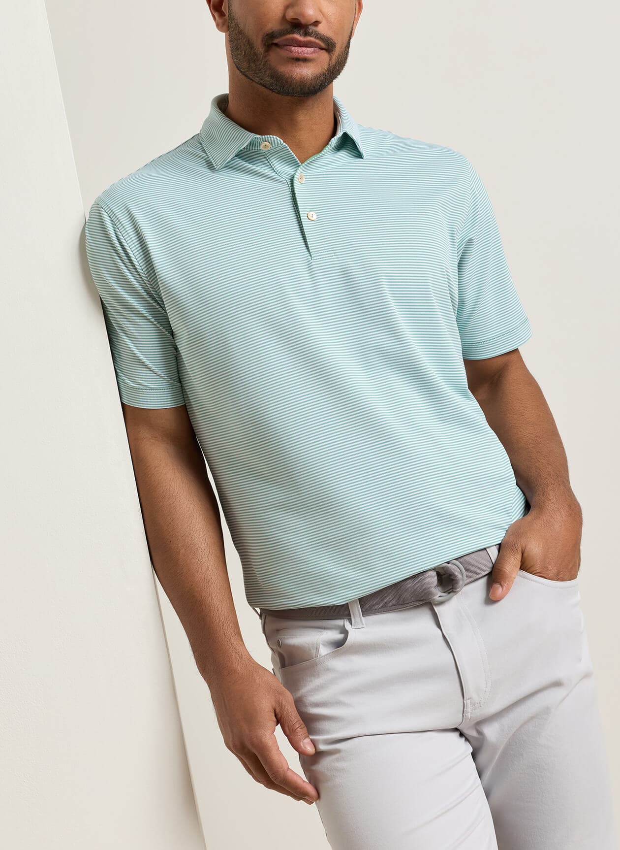 Peter Millar Men's Candor Performance Mesh Polo - F26 - Green 3XL