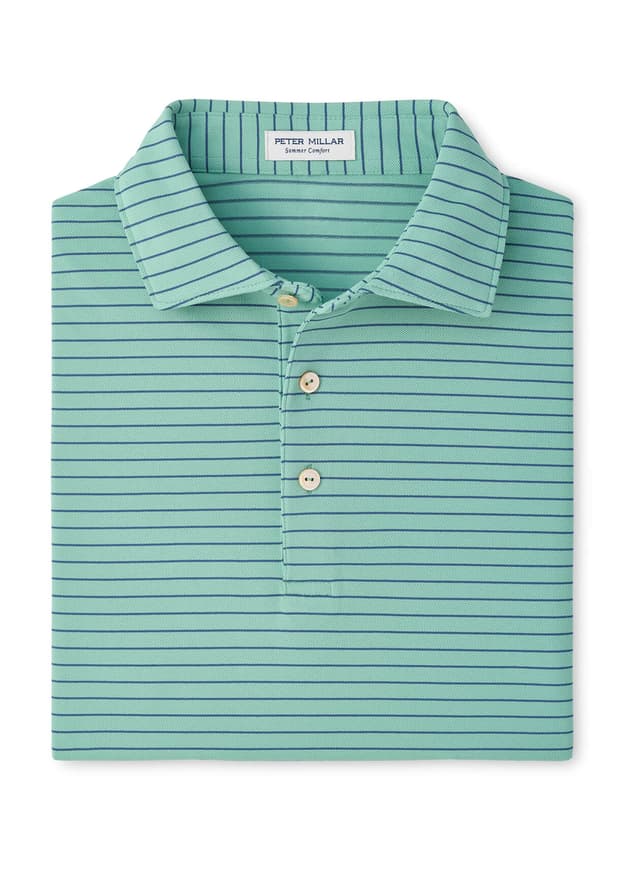Peter Millar Men's Winston Performance Mesh Polo - F26 - Green 3XL